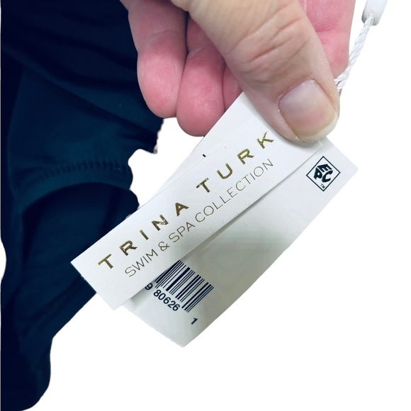 Trina Turk Wrap Front One Piece Swimsuit, NWT, black - Picture 8 of 12